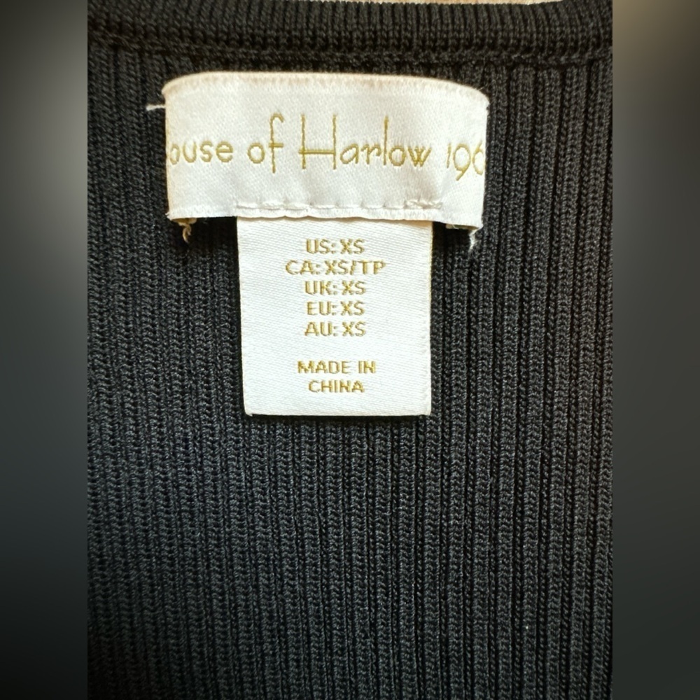 House of Harlow 1960 Women's Black Ribbed Tank Top Ladies Size X-Small #63 - Picture 3 of 4